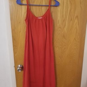 Orange Spaghetti Strap Fitting Dress